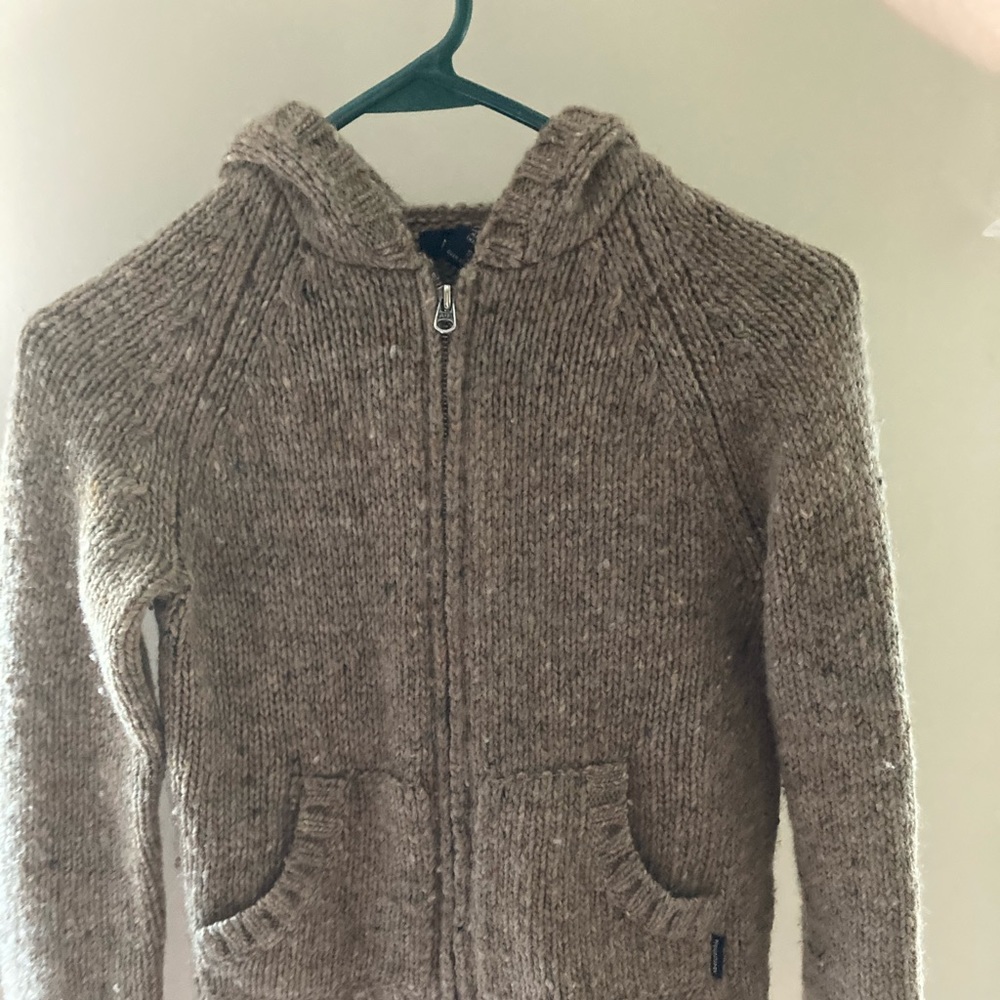 Abercrombie & Fitch Beige Wool Zip Up